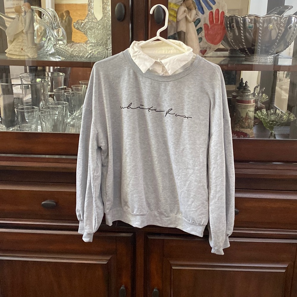 Coquette, Aesthetic french sweatshirt with built in collar
